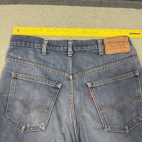 Levis 517 Vintage 70s Pristine USA Orange Tab Bootcut Flare Blue Jeans 34x34 - Picture 9 of 11